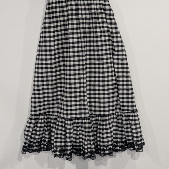 J. Crew Gingham Ruffled Strappy Sundress Black White Size 2 - Picture 5 of 7